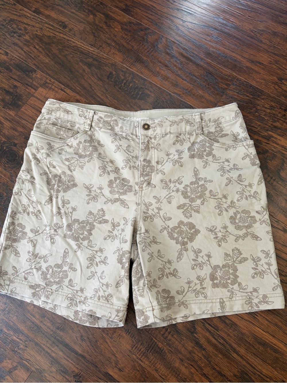 Croft & Barrow Floral Patterned Cotton Stretchy High Rise Shorts